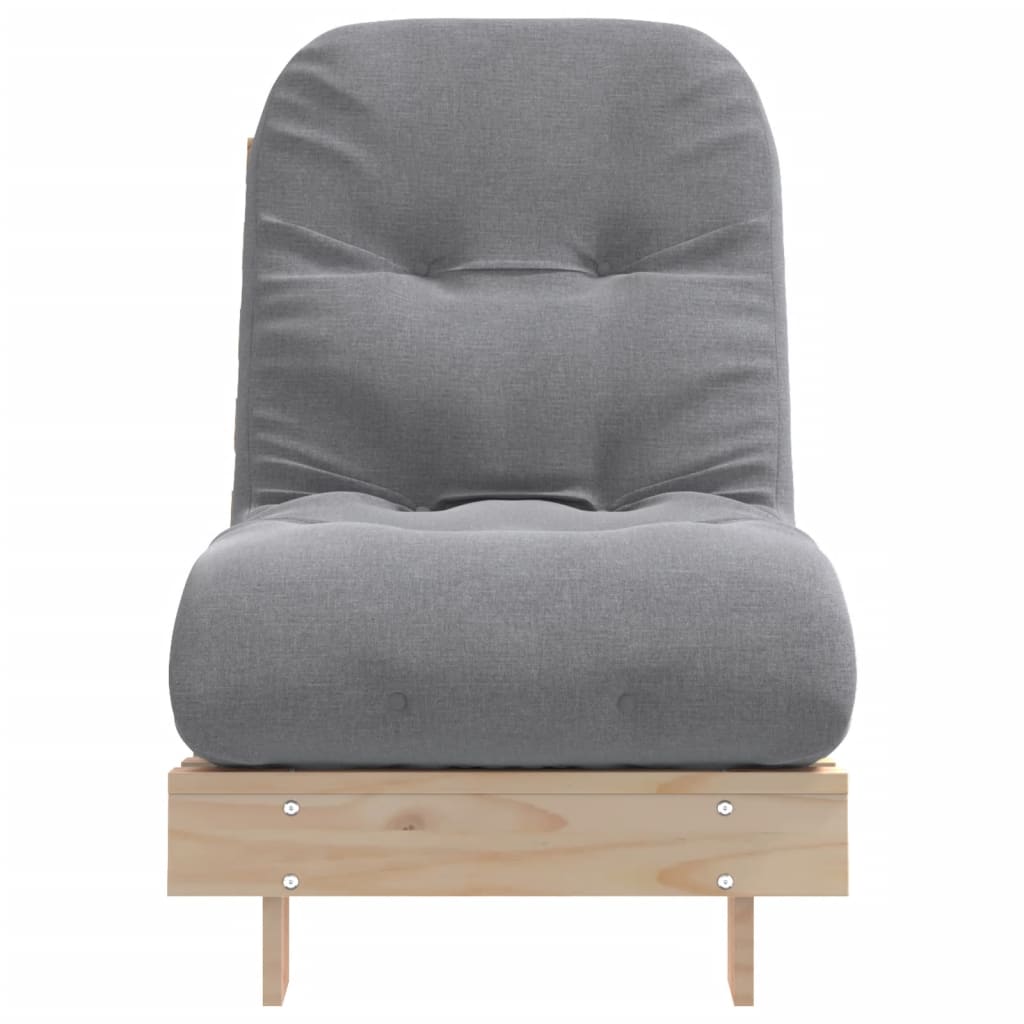 Canapé-lit futon avec matelas 60x206x11 cm en bois de pin massif