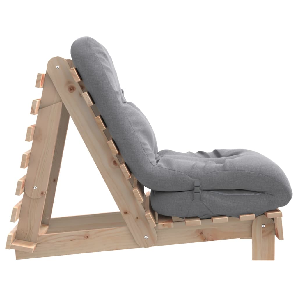 Canapé-lit futon avec matelas 60x206x11 cm en bois de pin massif