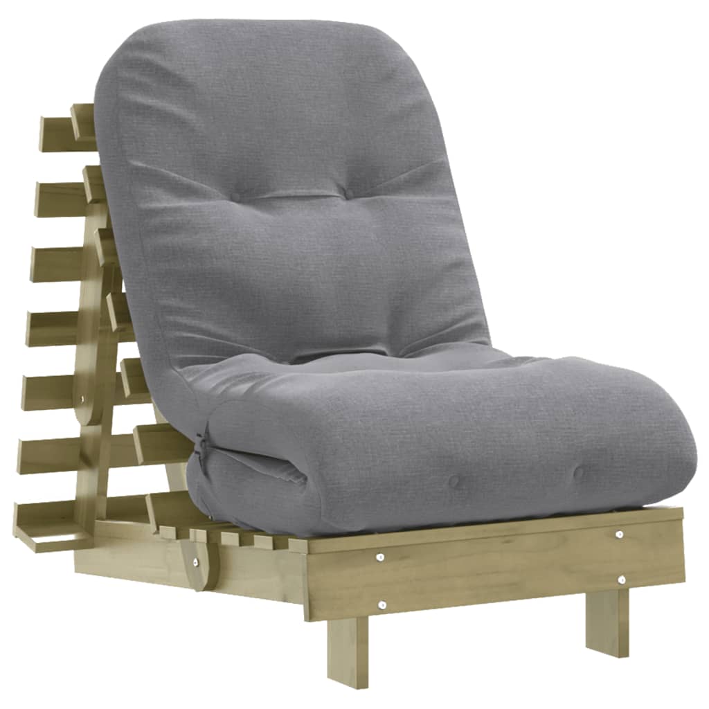 Canapé-lit futon avec matelas 60x206x11 Bois de pin imprégné