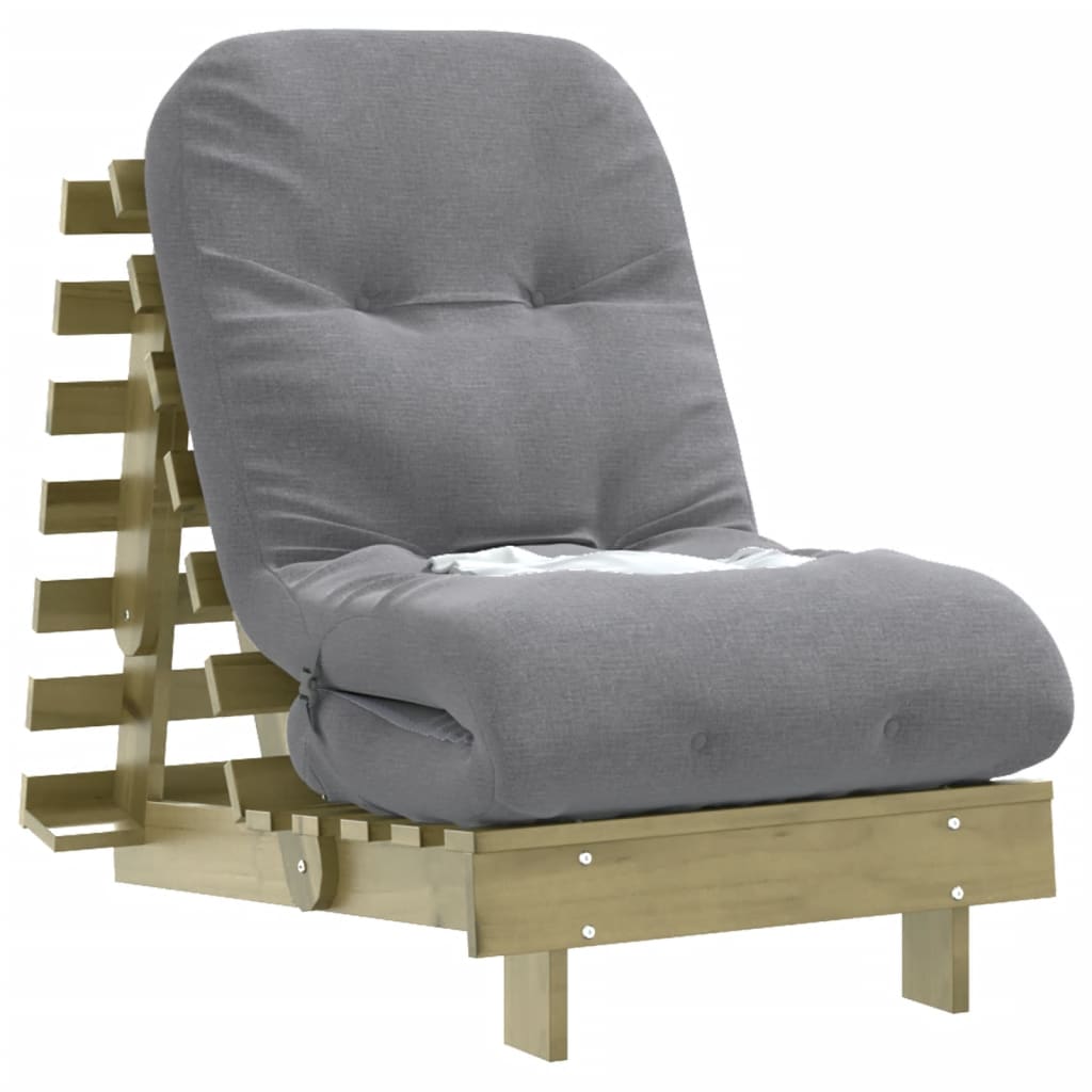 Canapé-lit futon avec matelas 60x206x11 Bois de pin imprégné