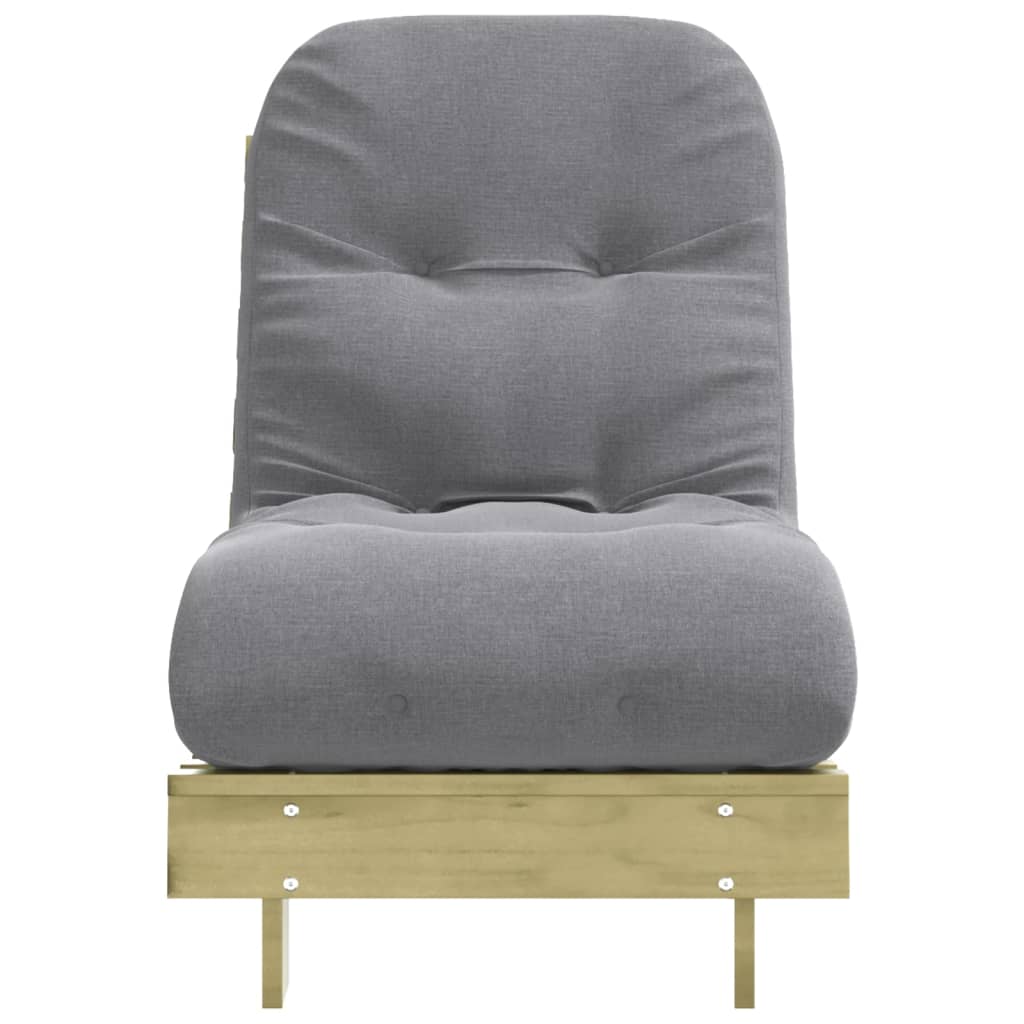 Canapé-lit futon avec matelas 60x206x11 Bois de pin imprégné