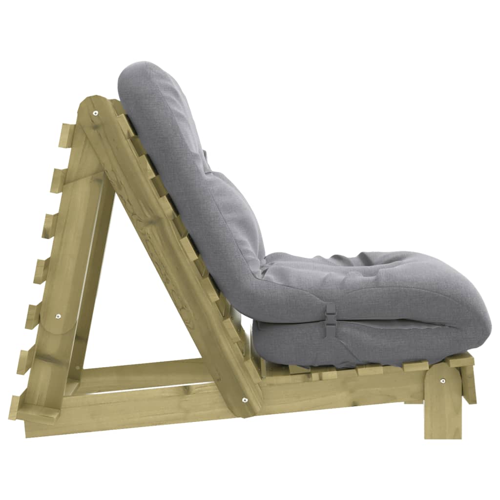 Canapé-lit futon avec matelas 60x206x11 Bois de pin imprégné