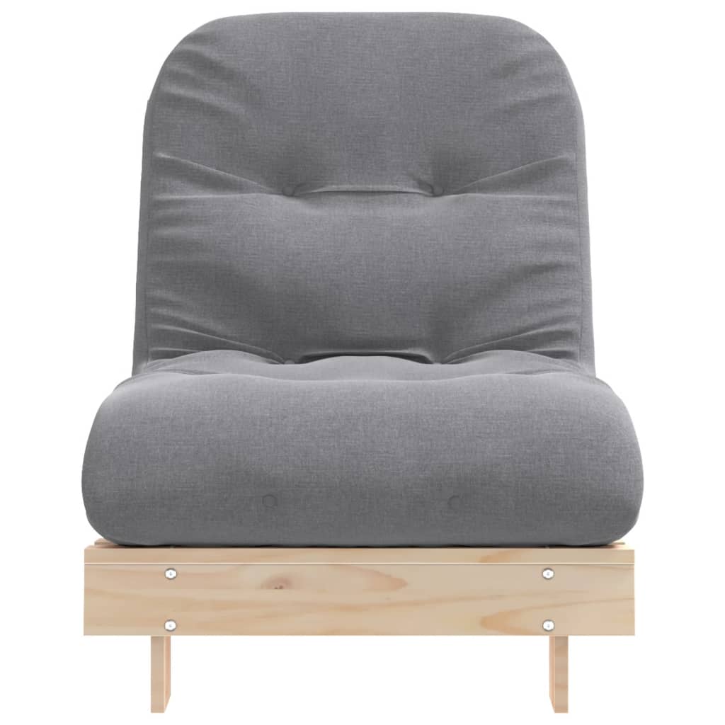 Canapé-lit futon avec matelas 70x206x11 cm en bois de pin massif