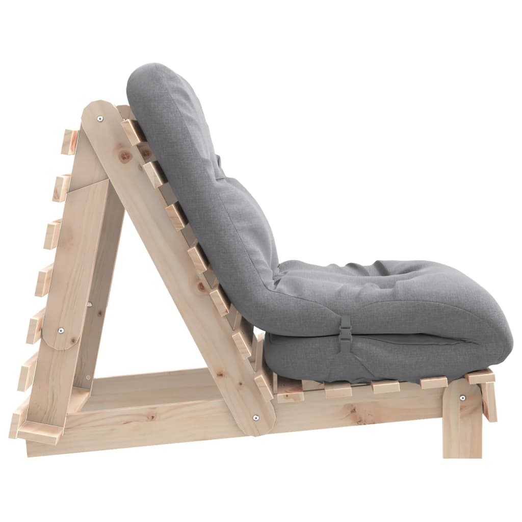 Canapé-lit futon avec matelas 70x206x11 cm en bois de pin massif