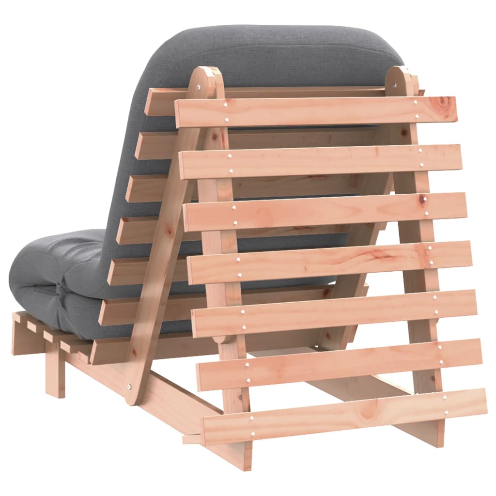 Canapé-lit futon avec matelas 70x206x11 cm en bois de sapin de Douglas massif