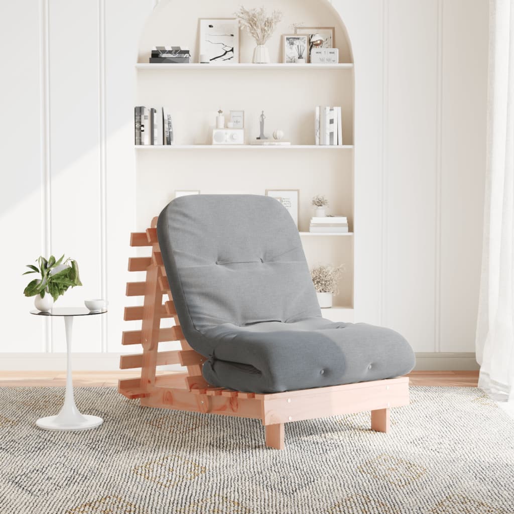 Canapé-lit futon avec matelas 70x206x11 cm en bois de sapin de Douglas massif