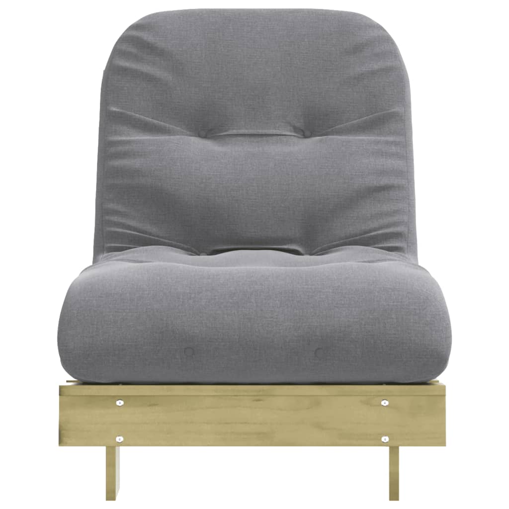 Canapé-lit futon avec matelas 70x206x11 bois de pin imprégné