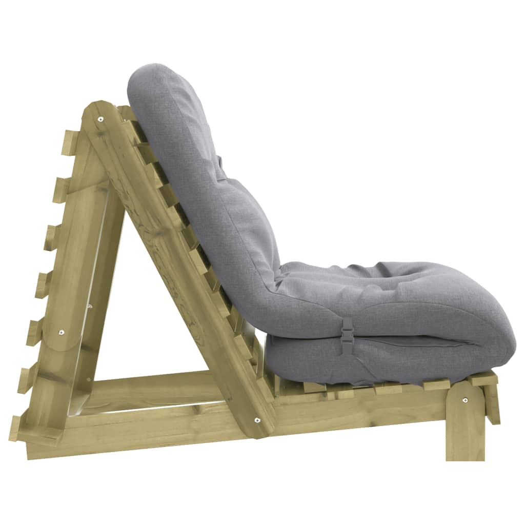 Canapé-lit futon avec matelas 70x206x11 bois de pin imprégné