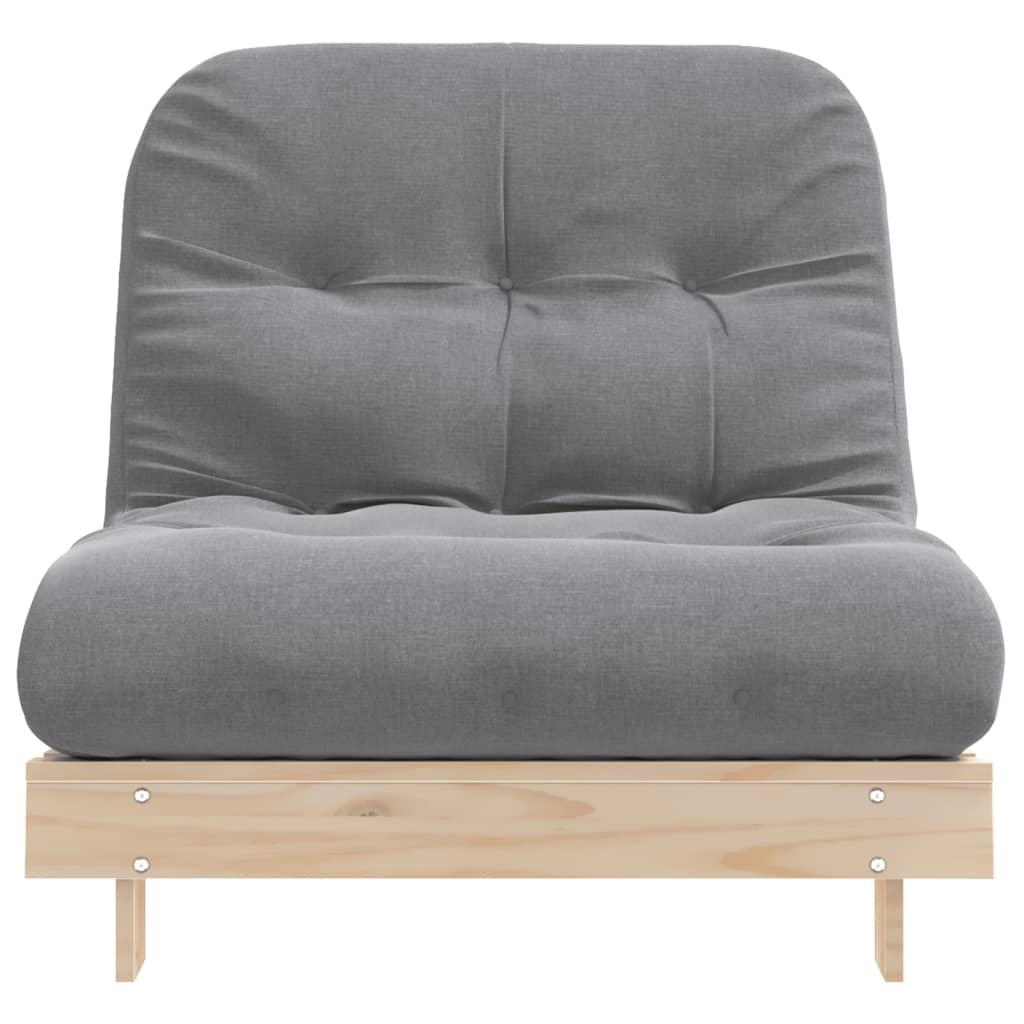 Futon Schlafsofa mit Matratze 80x206x11 cm Massivholz Kiefer