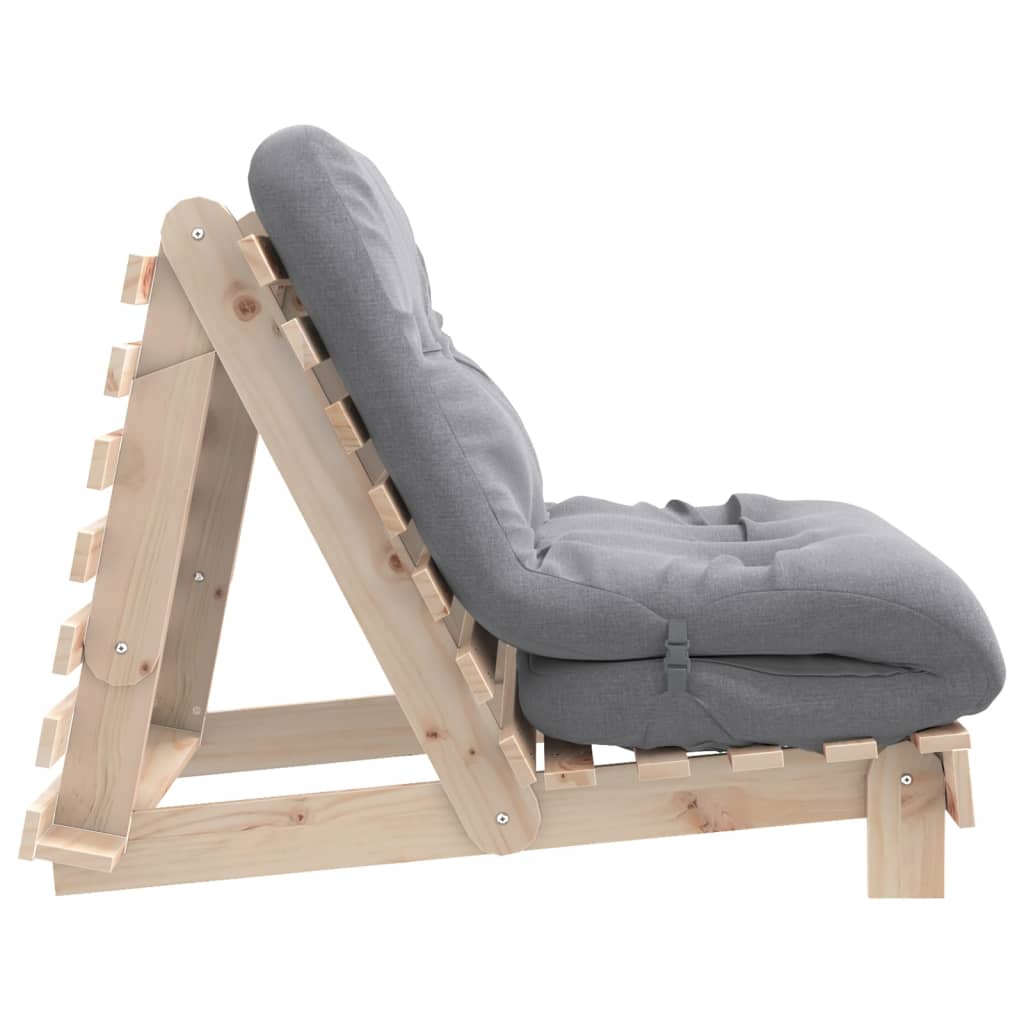 Canapé lit futon avec matelas 80x206x11 cm en bois de pin massif