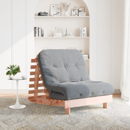 Canapé-lit futon avec matelas 80x206x11 cm en bois de sapin de Douglas massif