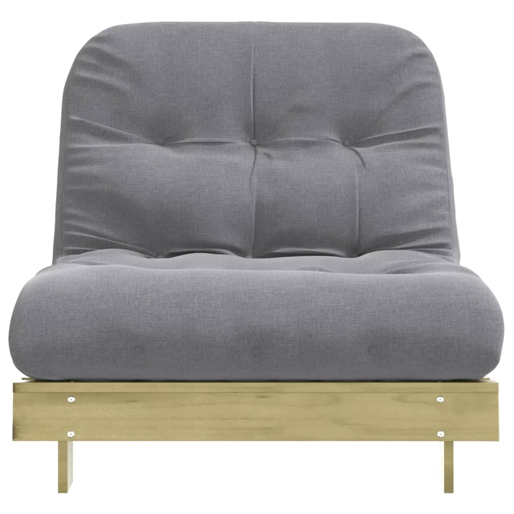 Canapé-lit futon avec matelas 80x206x11 bois de pin imprégné