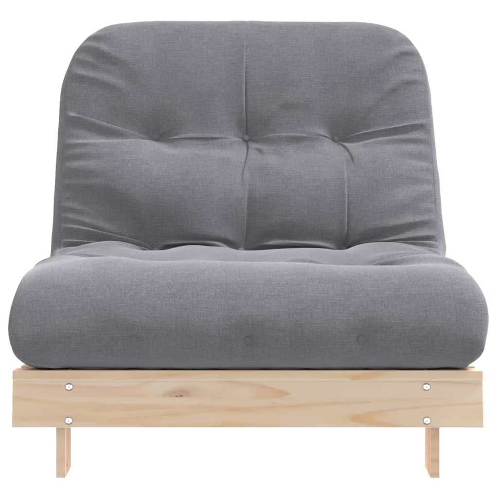 Canapé lit futon avec matelas 90x206x11 cm en bois de pin massif