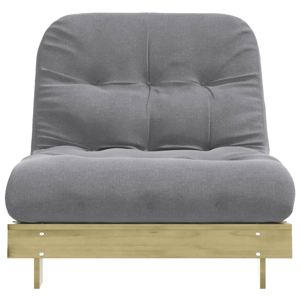 Canapé-lit futon avec matelas 90x206x11 bois de pin imprégné