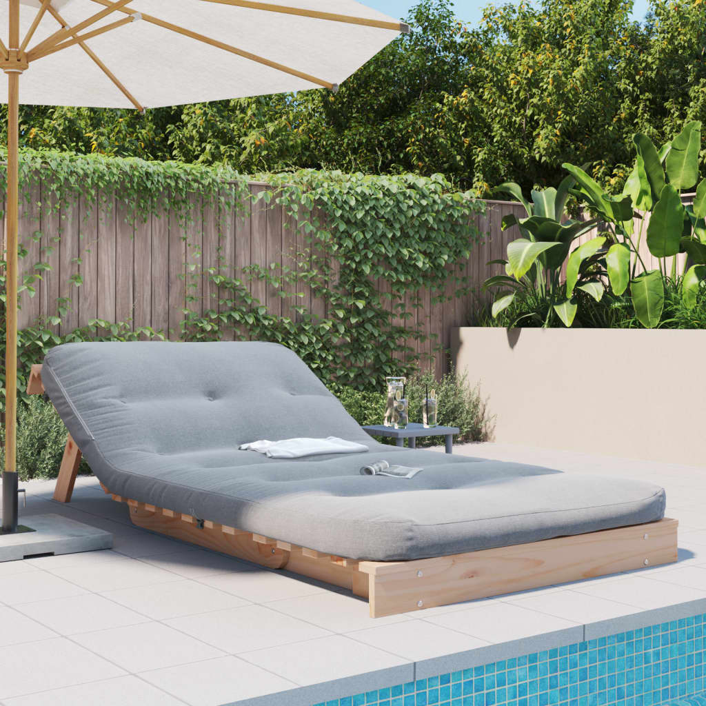 Canapé lit futon avec matelas 100x206x11 cm en bois de pin massif