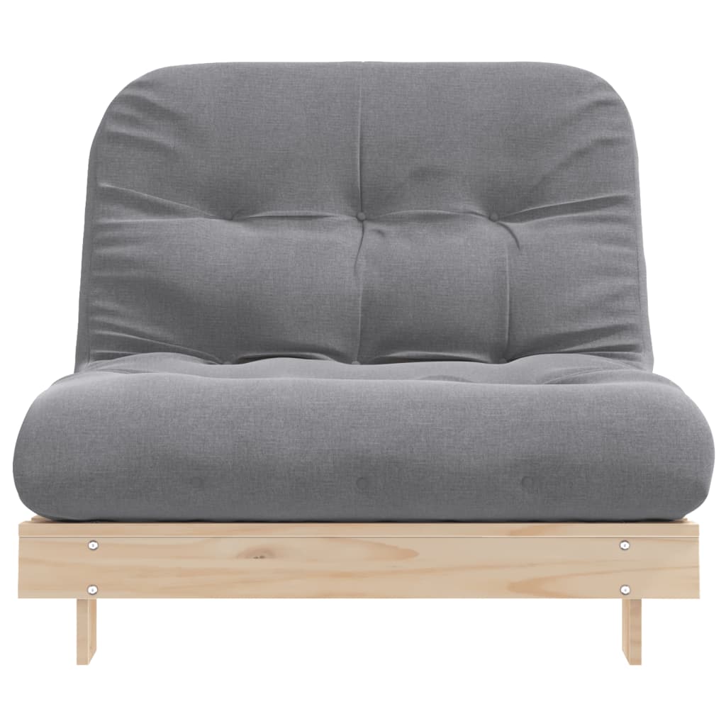 Canapé lit futon avec matelas 100x206x11 cm en bois de pin massif