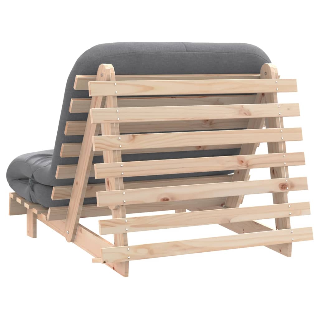 Canapé lit futon avec matelas 100x206x11 cm en bois de pin massif