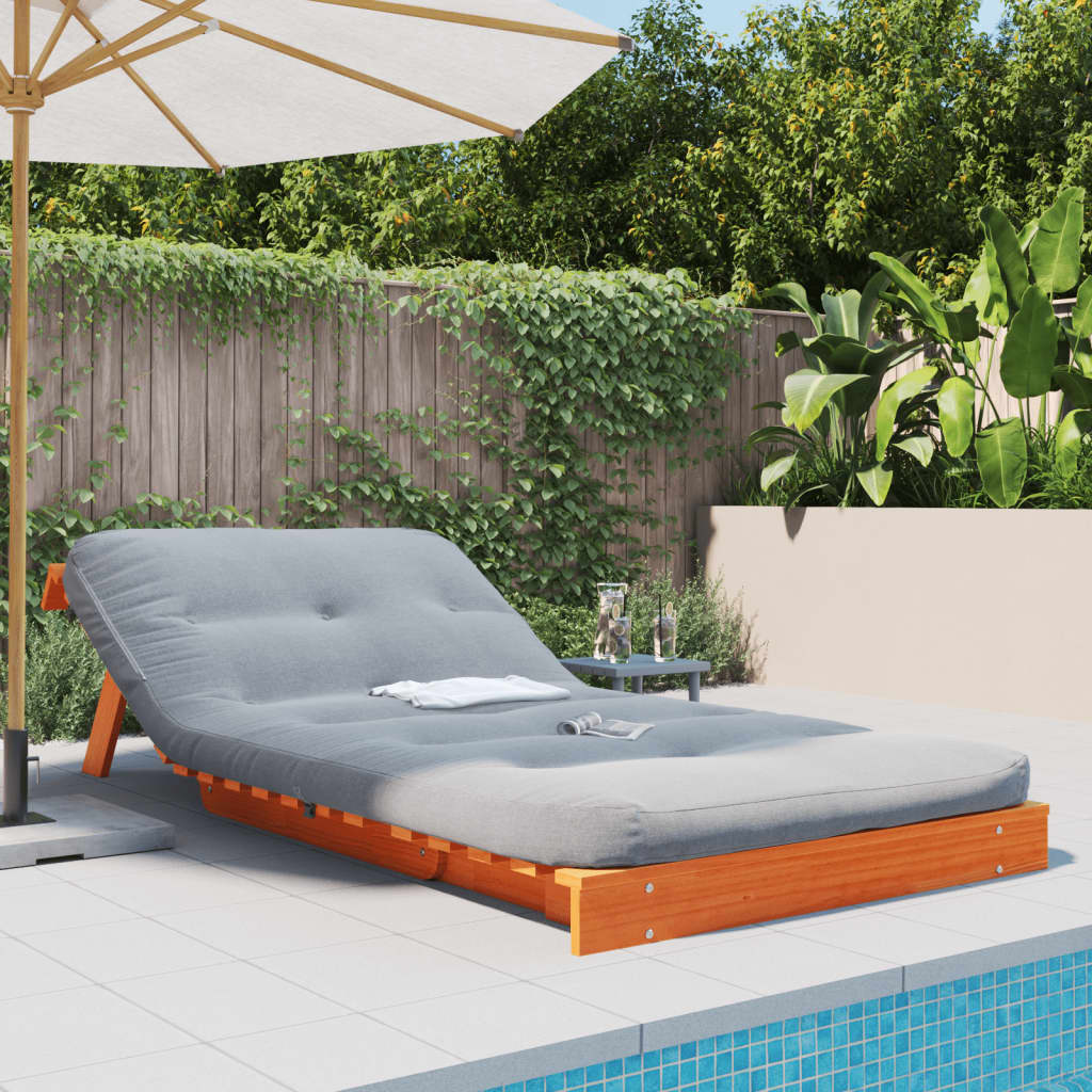 Canapé-lit futon avec matelas marron 100x206x11 cm bois de pin