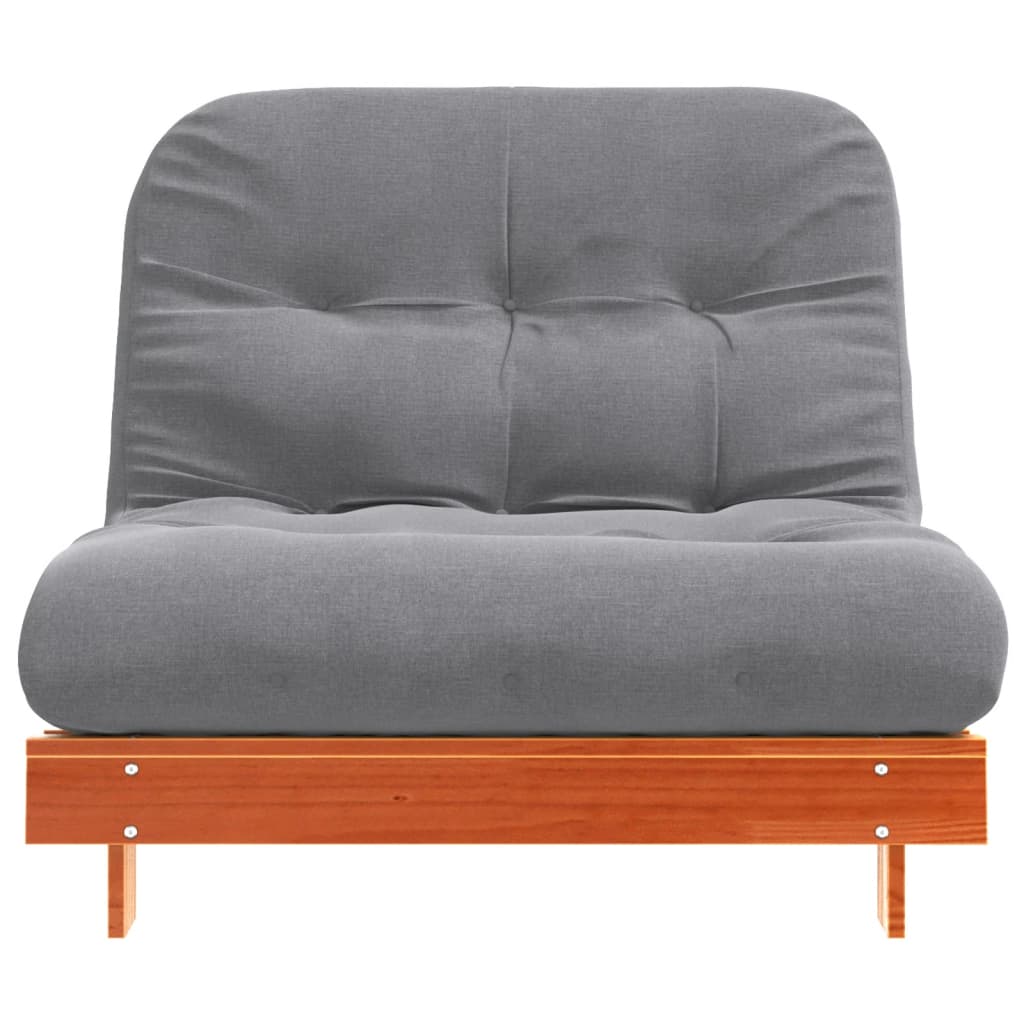 Canapé-lit futon avec matelas marron 100x206x11 cm bois de pin