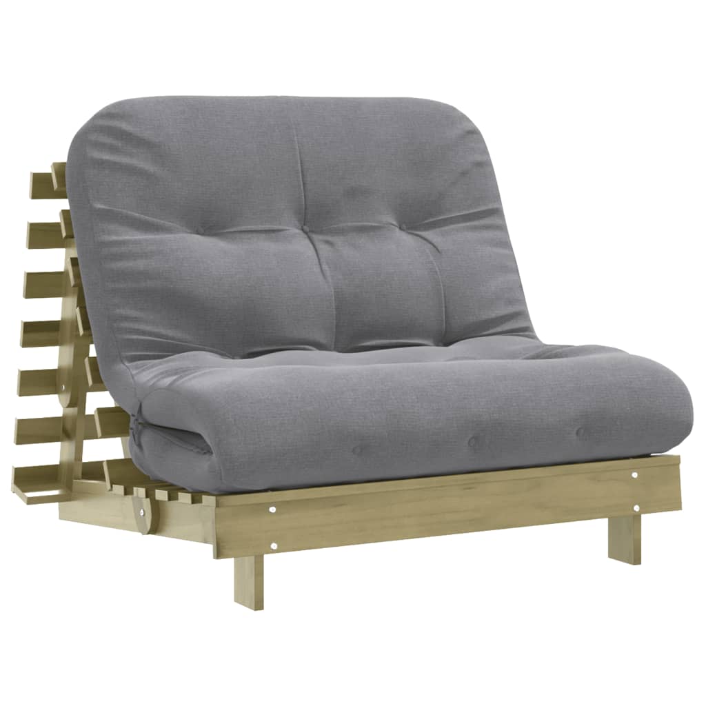 Canapé-lit futon avec matelas 100x206x11 Bois de pin imprégné