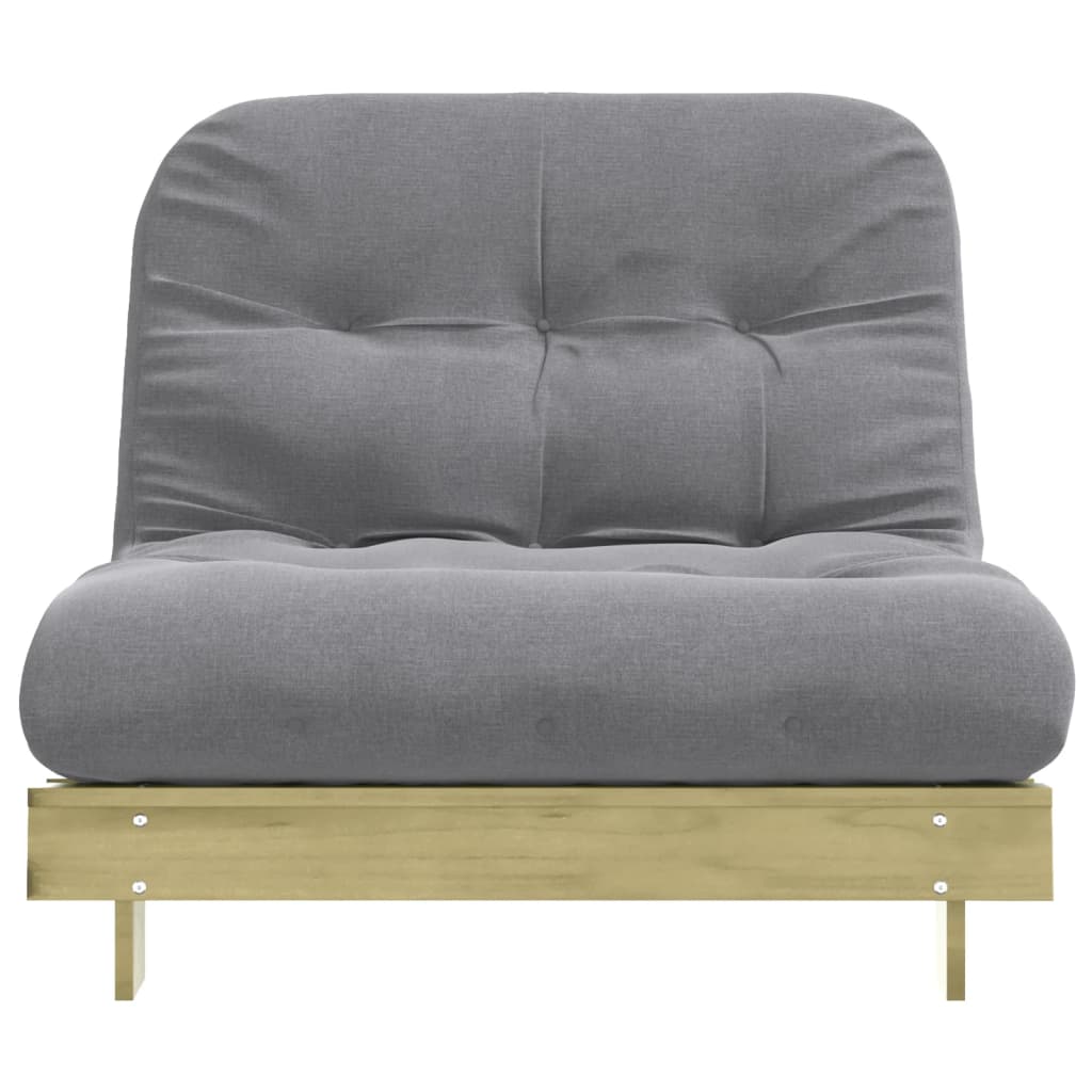 Canapé-lit futon avec matelas 100x206x11 Bois de pin imprégné