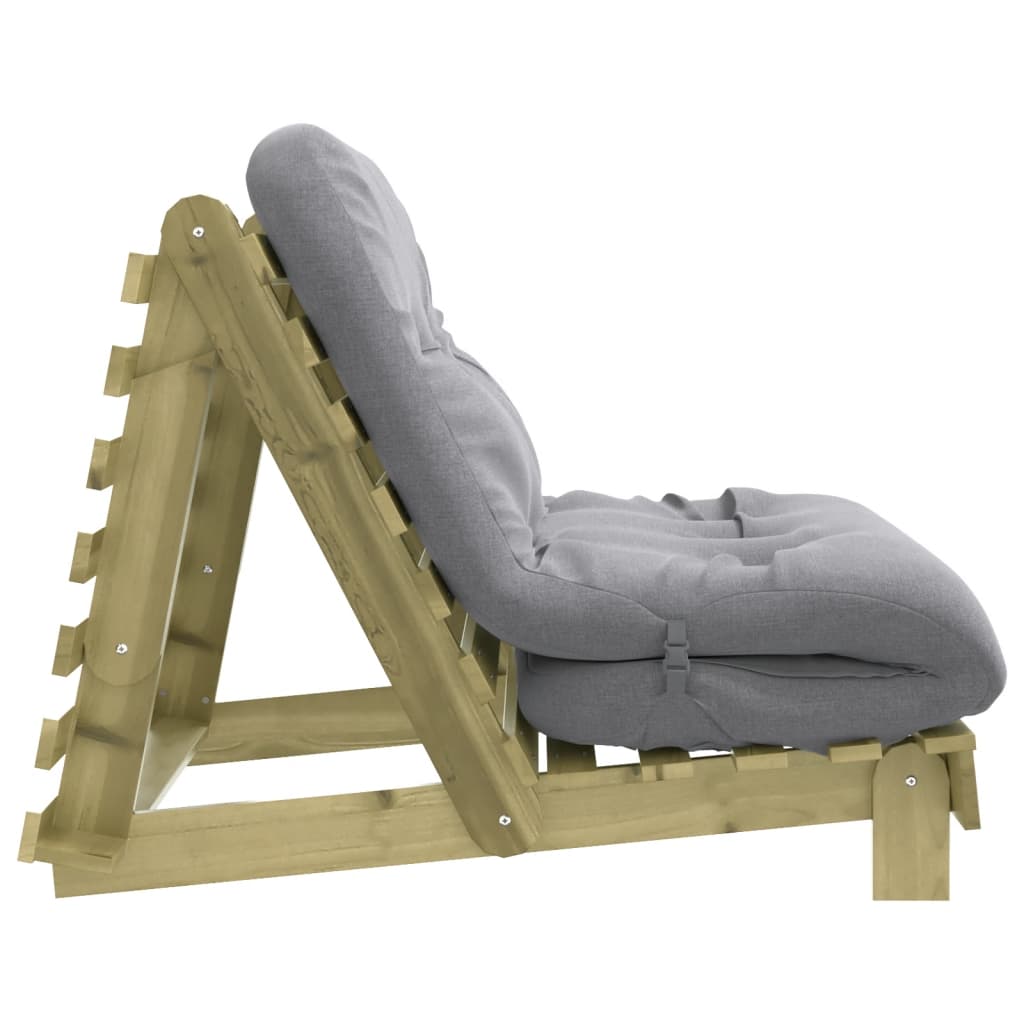 Canapé-lit futon avec matelas 100x206x11 Bois de pin imprégné