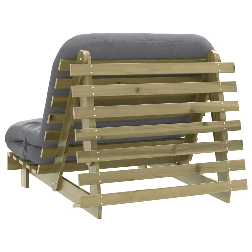 Canapé-lit futon avec matelas 100x206x11 Bois de pin imprégné