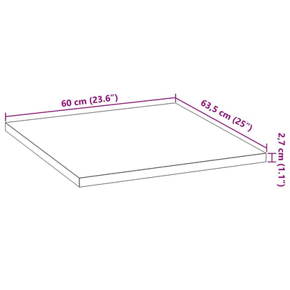 Küchenarbeitsplatte 60x63,5x2,7 cm Massivholz Eiche Rechteckig