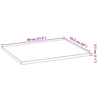 Küchenarbeitsplatte 80x63,5x2,7 cm Massivholz Eiche Rechteckig