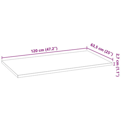 Küchenarbeitsplatte 120x63,5x2,7 cm Massivholz Eiche Rechteckig