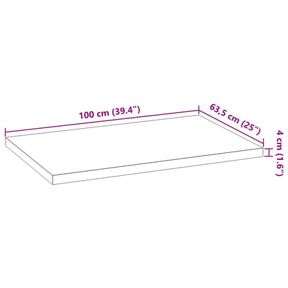 Küchenarbeitsplatte 100x63,5x4 cm Massivholz Eiche Rechteckig