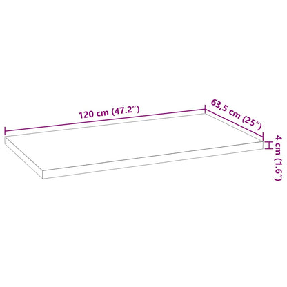 Küchenarbeitsplatte 120x63,5x4 cm Massivholz Eiche Rechteckig