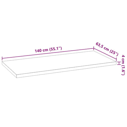 Küchenarbeitsplatte 140x63,5x4 cm Massivholz Eiche Rechteckig