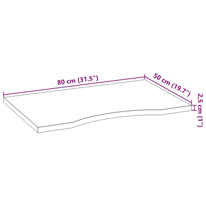 Schreibtischplatte Dunkelbraun 80x50x2,5 cm Massivholz Eiche