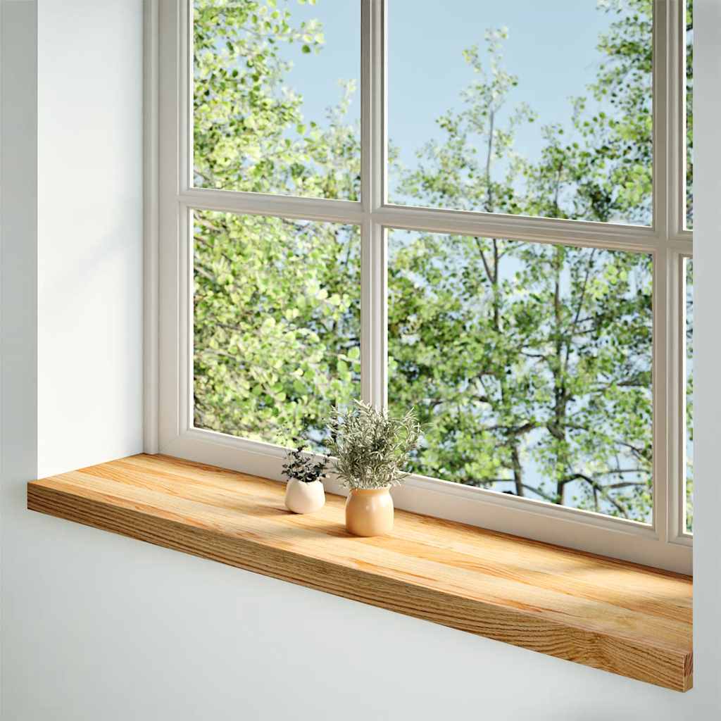 Fensterbänke 2 Stk. Hellbraun 100x25x2 cm Massivholz Eiche