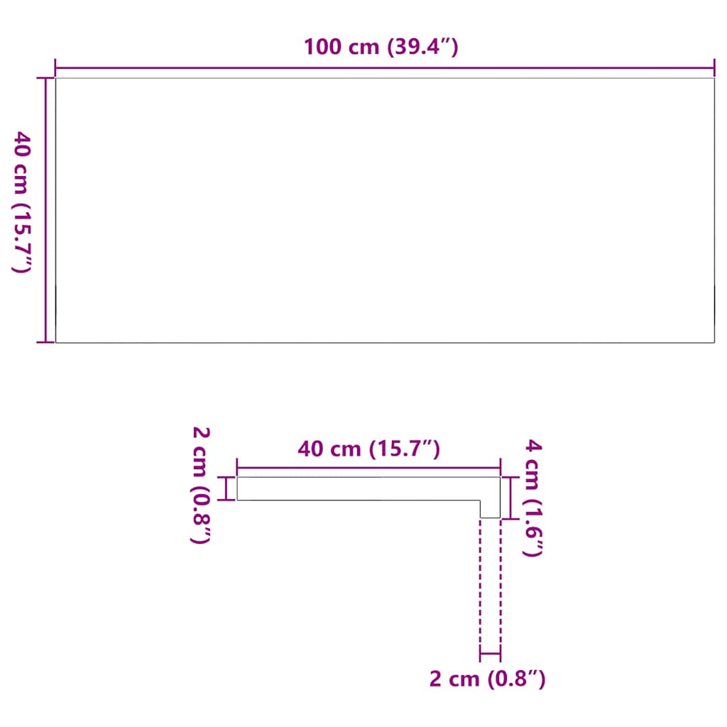 Fensterbänke 2 Stk. Hellbraun 100x40x2 cm Massivholz Eiche
