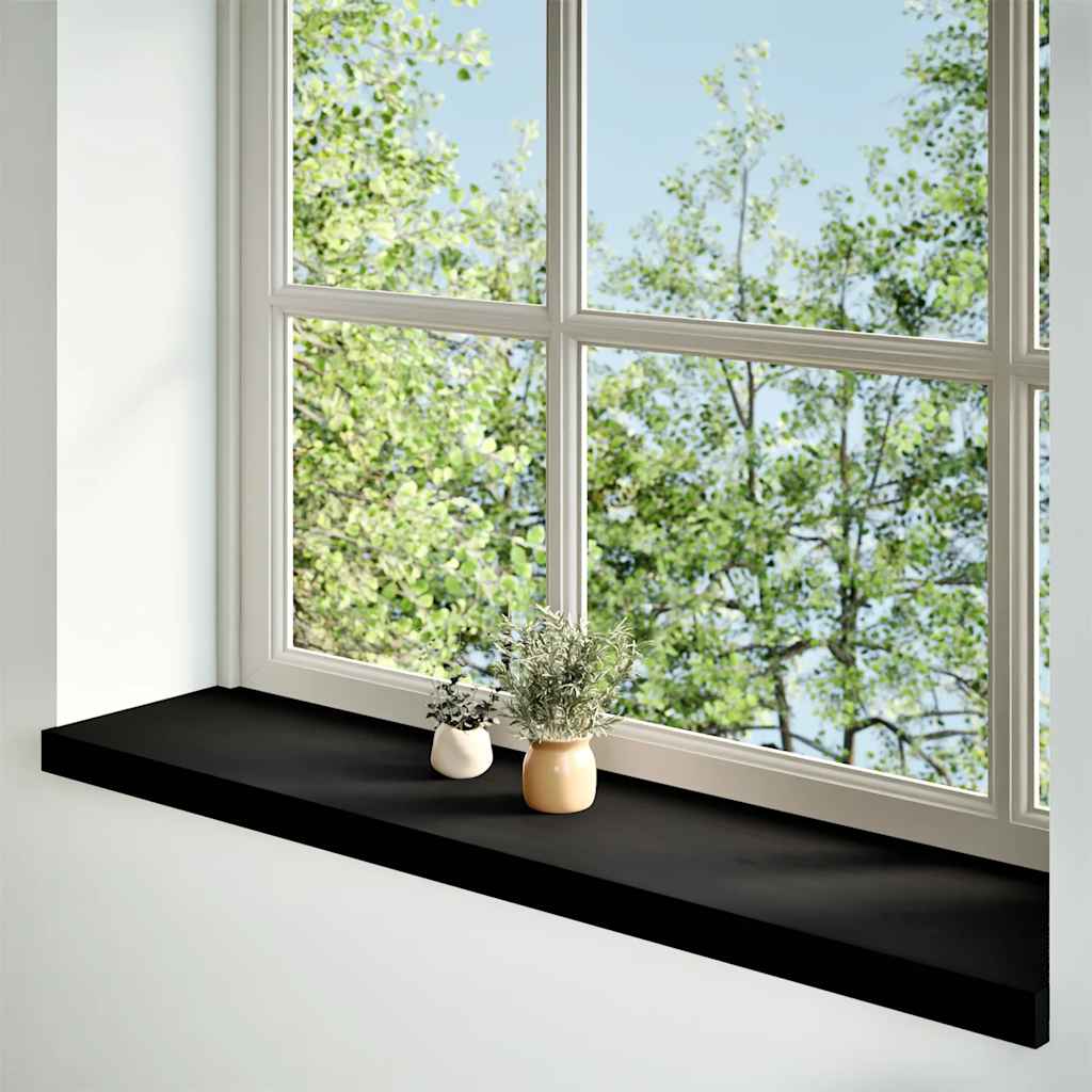 Fensterbänke 2 Stk. Braun-Schwarz 100x25x2 cm Massivholz Eiche