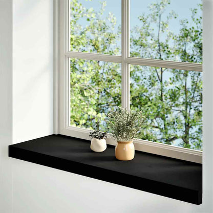Fensterbänke 2 Stk. Braun-Schwarz 80x30x2 cm Massivholz Eiche
