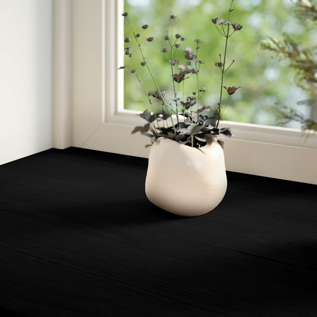 Fensterbänke 2 Stk. Braun-Schwarz 80x30x2 cm Massivholz Eiche