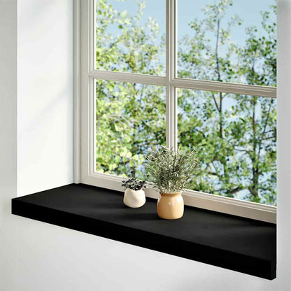 Fensterbänke 2 Stk. Braun-Schwarz 90x30x2 cm Massivholz Eiche