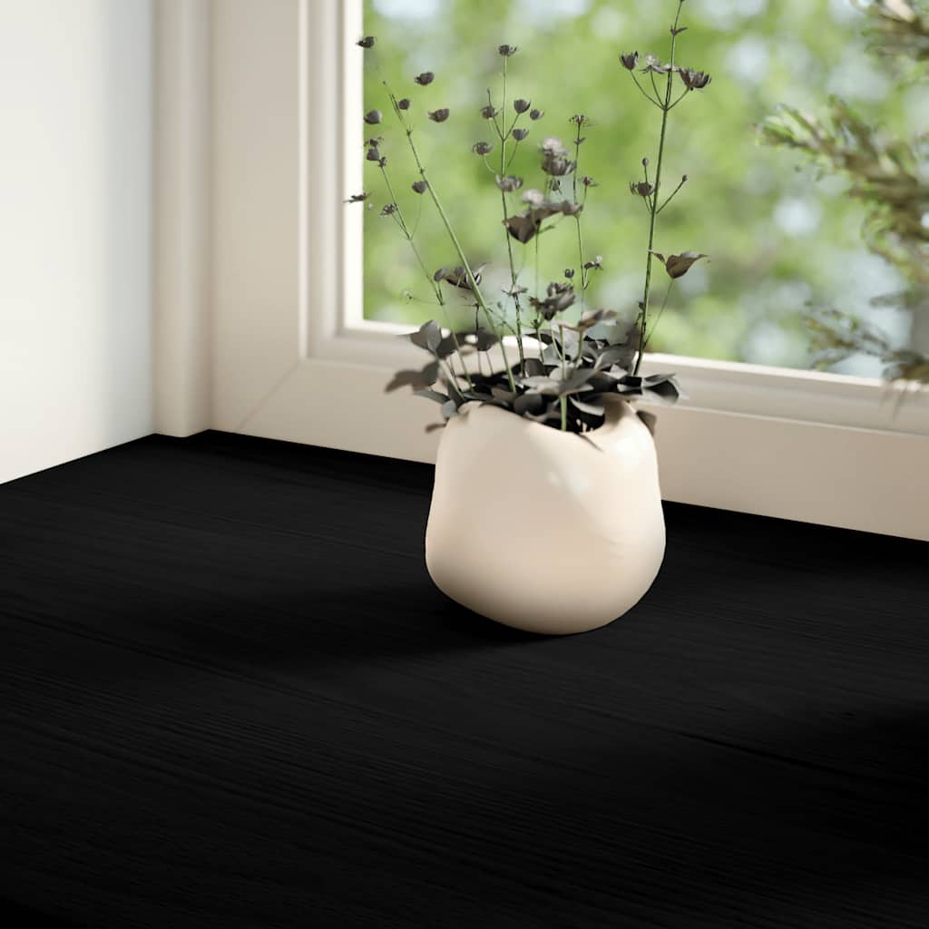 Fensterbänke 2 Stk. Braun-Schwarz 100x30x2 cm Massivholz Eiche