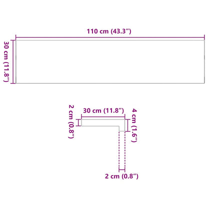 Fensterbänke 2 Stk. Braun-Schwarz 110x30x2 cm Massivholz Eiche