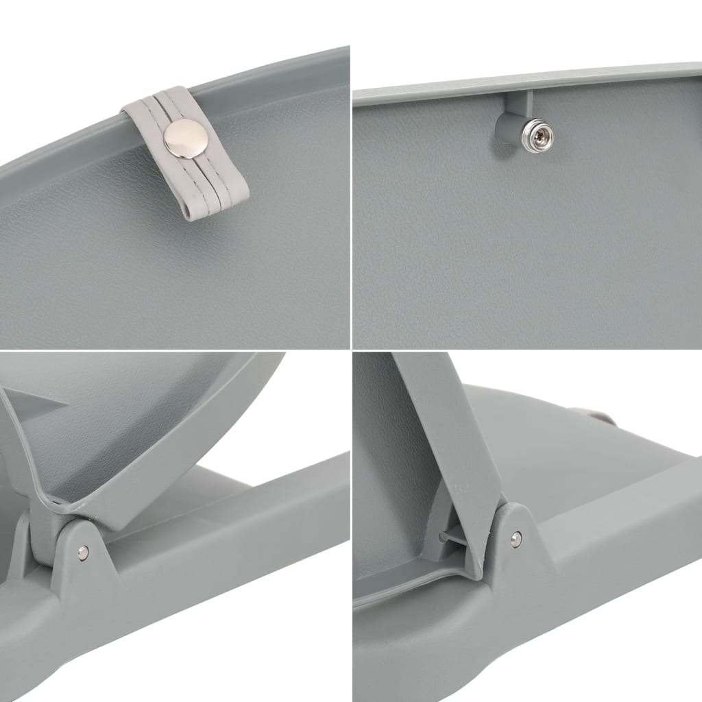 2-tlg. Bootssitz-Set Klappbar Kein Kissen Grau 48x51x41 cm
