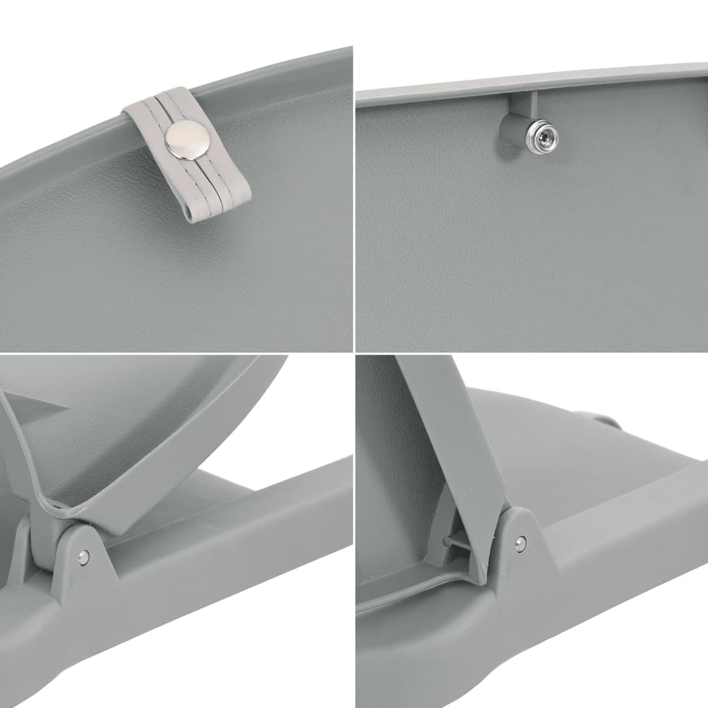 2-tlg. Bootssitz-Set Klappbar Kein Kissen Grau 48x51x41 cm