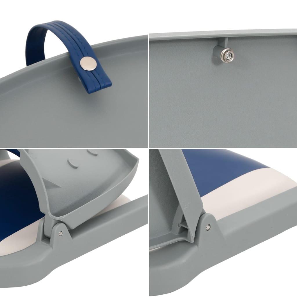 2-tlg. Bootssitz-Set Klappbar Blau und Weiß 48x51x41 cm