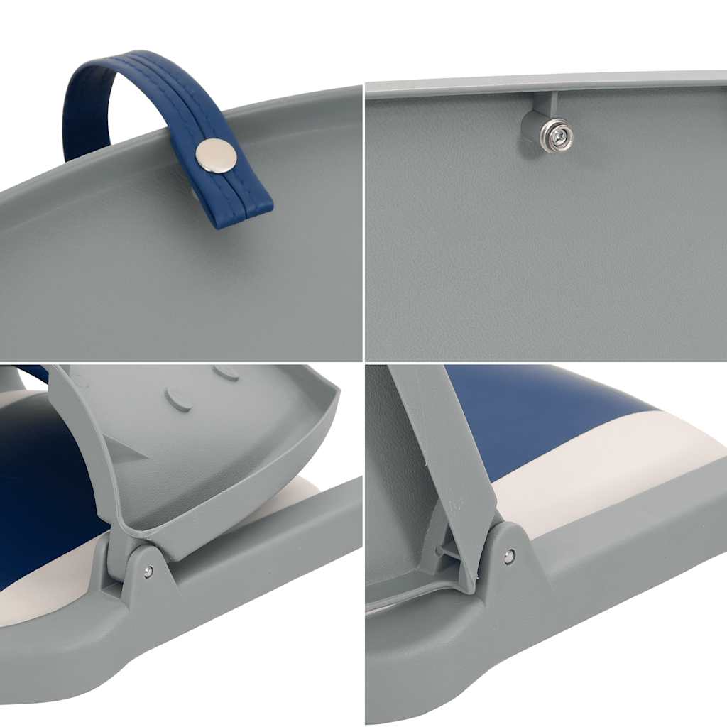 2-tlg. Bootssitz-Set Klappbar Blau und Weiß 48x51x41 cm