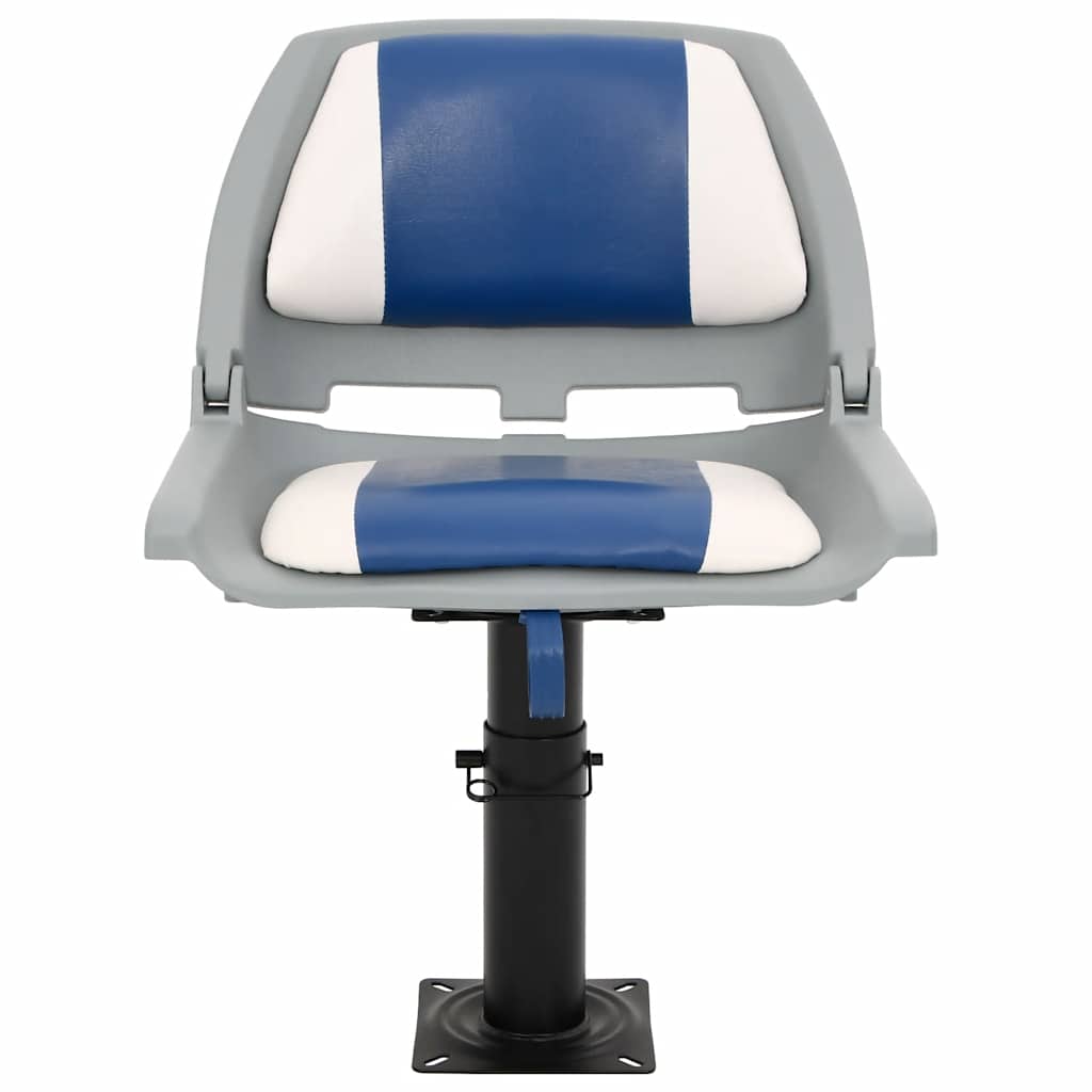 2-tlg. Bootssitz-Set Klappbar Blau und Weiß 48x51x41 cm