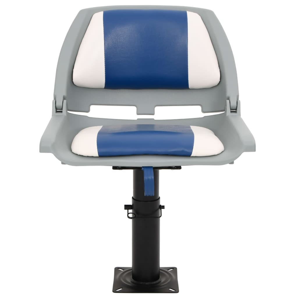 4-tlg. Bootssitz-Set Klappbar Blau und Weiß 48x51x41 cm