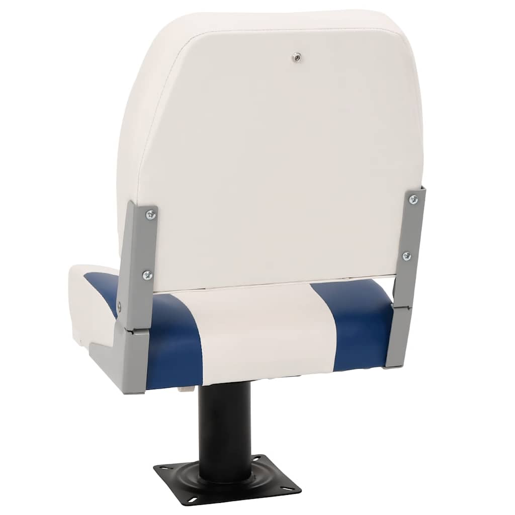 Klappbarer Bootssitz 1 Set Blau und Weiß 41x36x48 cm