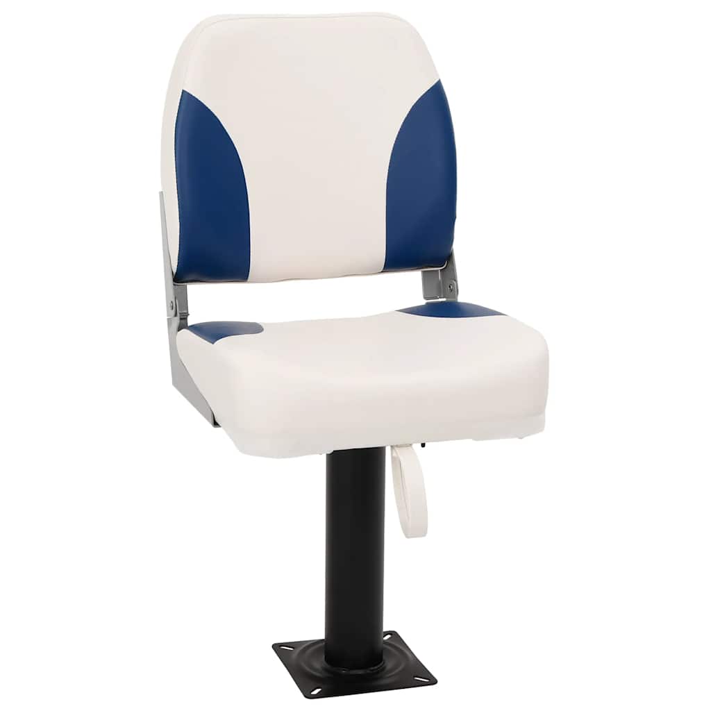 Klappbarer Bootssitz 1 Set Blau und Weiß 41x36x48 cm